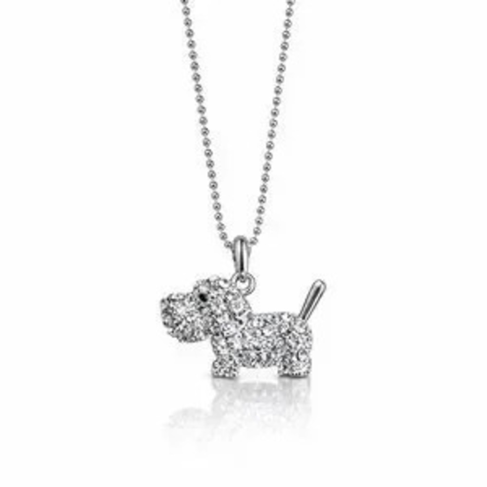 Silver Dog Pendant Necklace